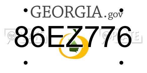 86EZ776 Georgia License Plate