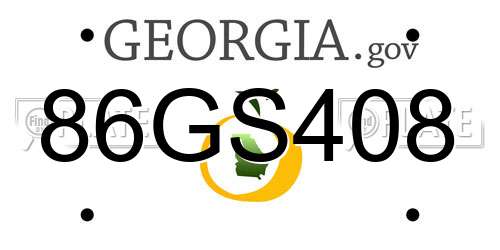 86GS408 Georgia License Plate