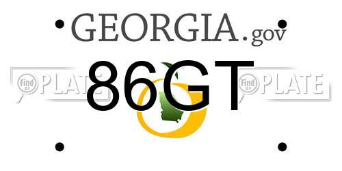 86GT Georgia License Plate