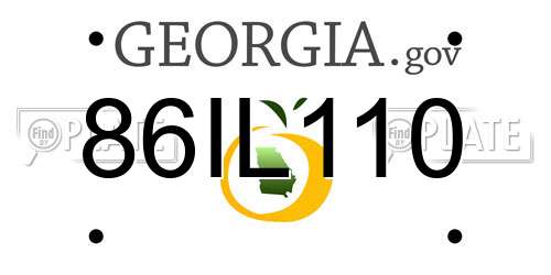 86IL110 Georgia License Plate