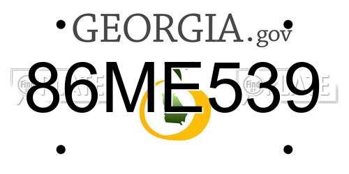 86ME539 Georgia License Plate