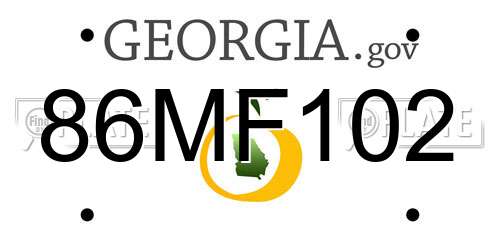 86MF102 Georgia License Plate