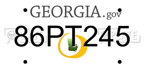 86PT245 Georgia License Plate