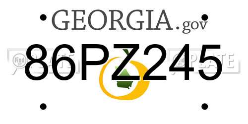 86PZ245 Georgia License Plate
