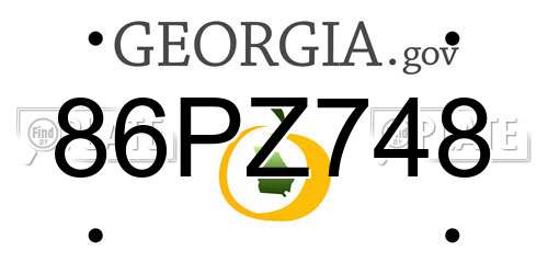 86PZ748 Georgia License Plate
