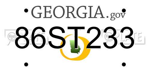 86ST233 Georgia License Plate