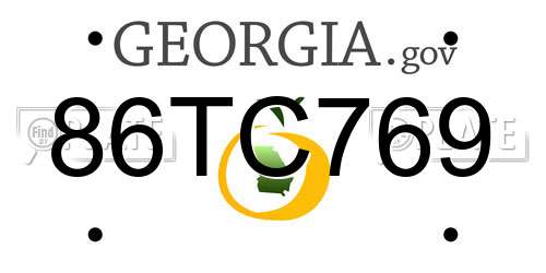 86TC769 Georgia License Plate