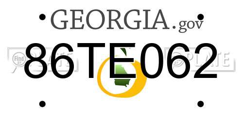 86TE062 Georgia License Plate