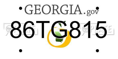 86TG815 Georgia License Plate