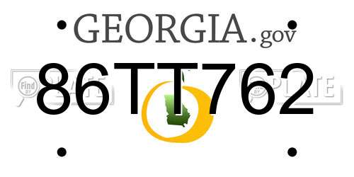 86TT762 Georgia License Plate