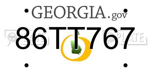 86TT767 Georgia License Plate