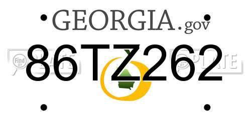 86TZ262 Georgia License Plate