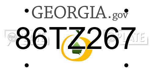 86TZ267 Georgia License Plate