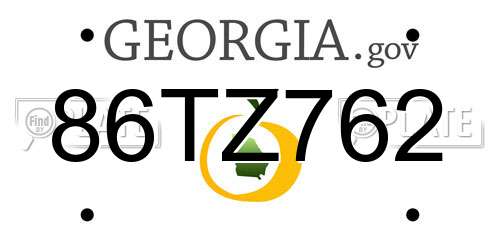 86TZ762 Georgia License Plate