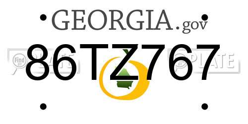 86TZ767 Georgia License Plate