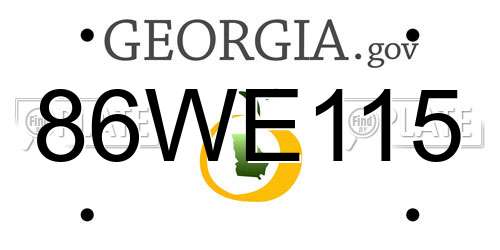 86WE115 Georgia License Plate