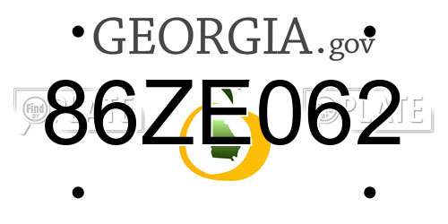 86ZE062 Georgia License Plate