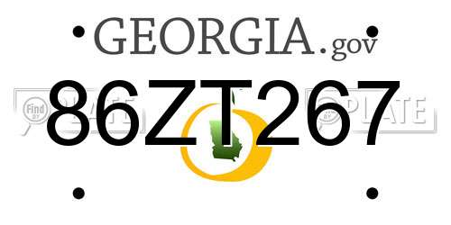 86ZT267 Georgia License Plate
