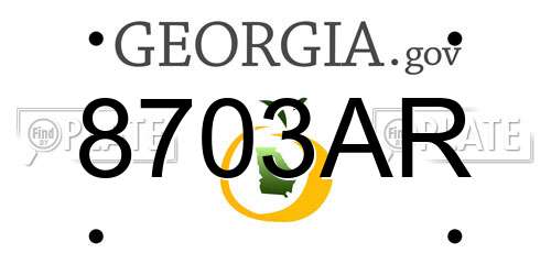 8703AR Georgia License Plate
