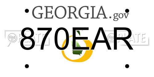870EAR Georgia License Plate
