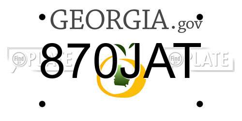 870JAT Georgia License Plate