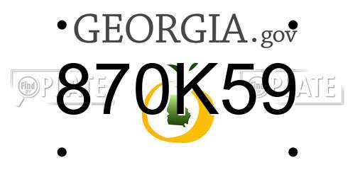 870K59 Georgia License Plate