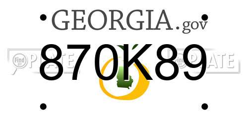 870K89 Georgia License Plate