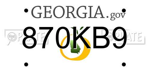 870KB9 Georgia License Plate