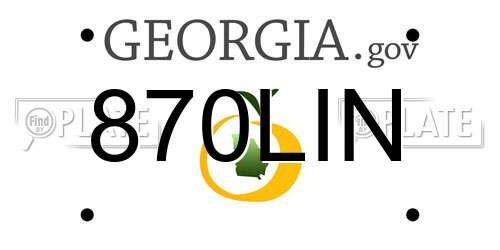 870LIN Georgia License Plate