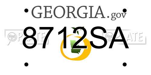 8712SA Georgia License Plate