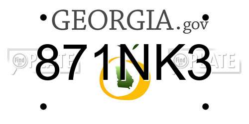871NK3 Georgia License Plate