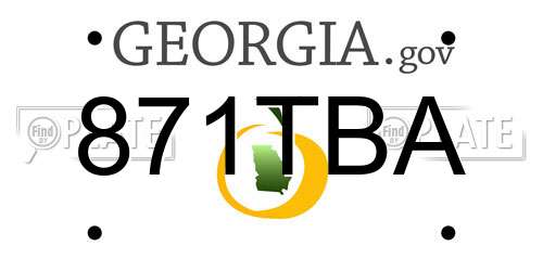 871TBA Georgia License Plate