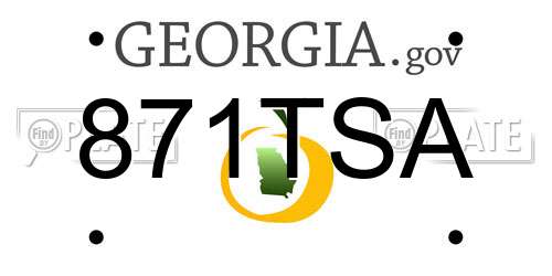 871TSA Georgia License Plate