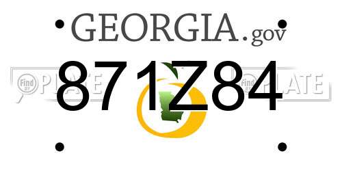 871Z84 Georgia License Plate