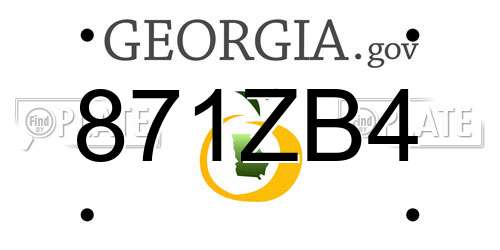 871ZB4 Georgia License Plate