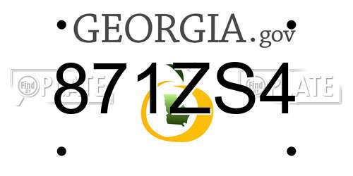 871ZS4 Georgia License Plate