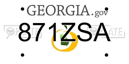 871ZSA Georgia License Plate