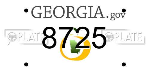 8725 Georgia License Plate