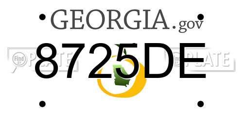 8725DE Georgia License Plate