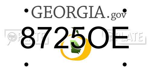 8725OE Georgia License Plate