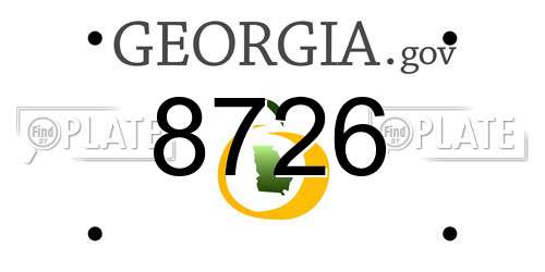 8726 Georgia License Plate