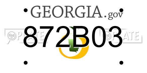 872B03 Georgia License Plate