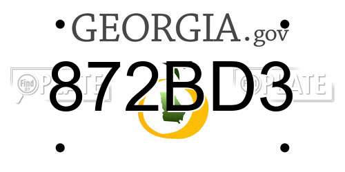 872BD3 Georgia License Plate