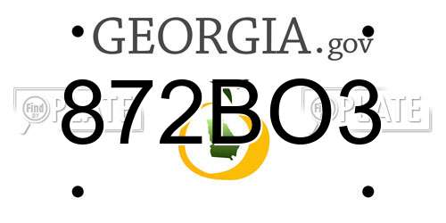 872BO3 Georgia License Plate