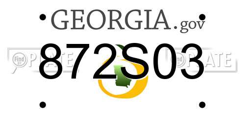 872S03 Georgia License Plate