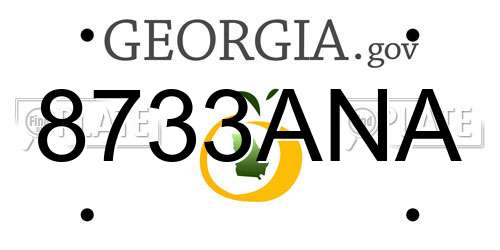 8733ANA Georgia License Plate