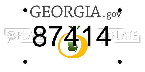 87414 Georgia License Plate