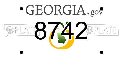 8742 Georgia License Plate