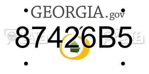 87426B5 Georgia License Plate