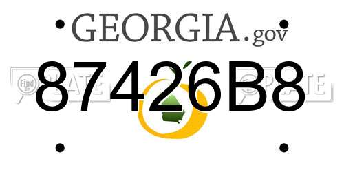 87426B8 Georgia License Plate